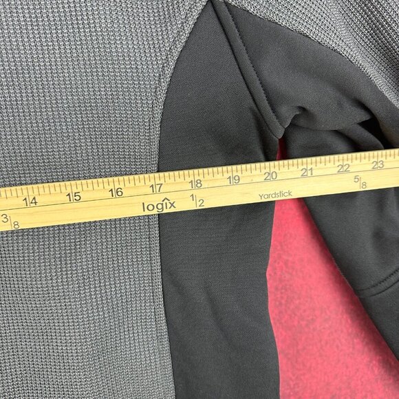 SPYDER MEN'S OUTBOUND 1/4 ZIP PULLOVER, GRAY, BLACK, BLUE ZIPPER, LOGO, SIZE L - Picture 10 of 12